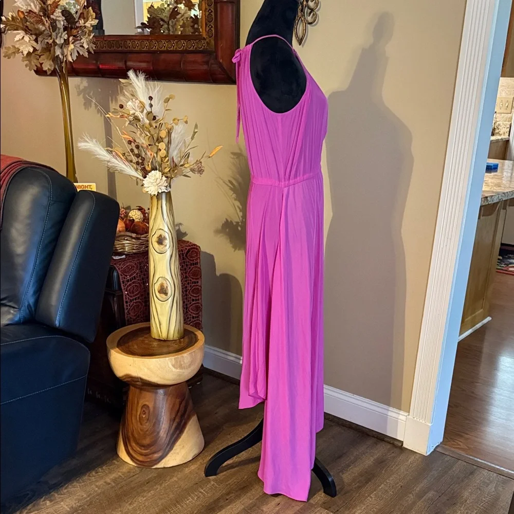 Calypso St. Barth Vibrant Pink High Low Halter Dress Size Small - Picture 5 of 8